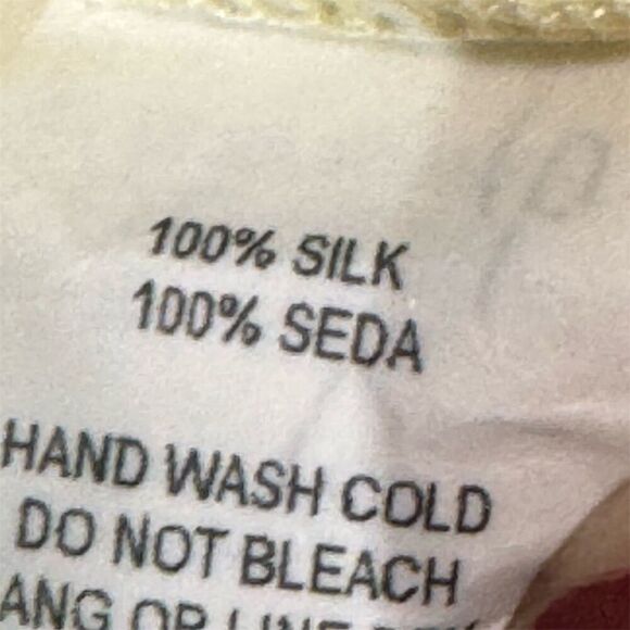 Misomiso Yellow Sheer Beaded Floral Top L 100% Silk Fairycore Romantic NWT - Picture 10 of 11